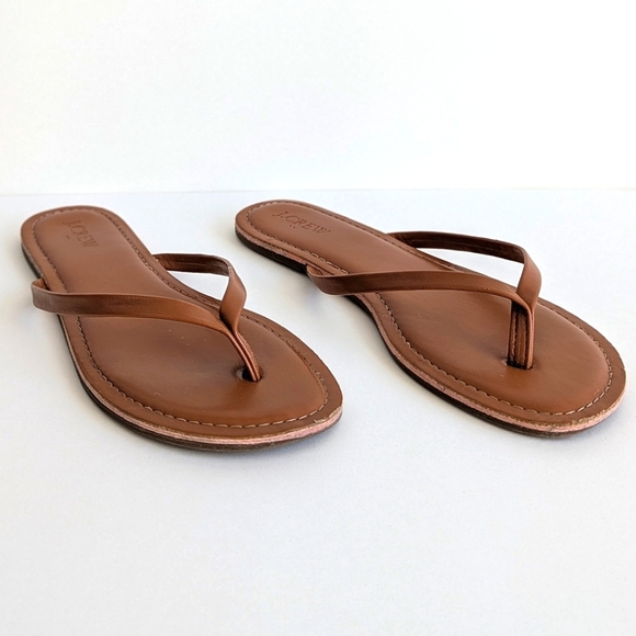 J.Crew Easy Summer Flip Flop Slip On Sandals 7 Cedar Wood Tan - Picture 1 of 9